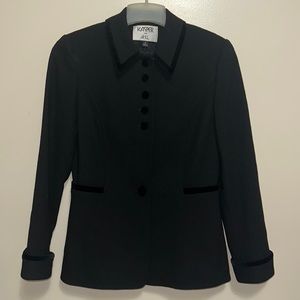 Vintage Kasper For A.S.L 100% Wool Women’s Black Jacket Size 4